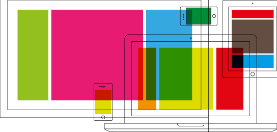 Farbflächen in digitalen Geräten