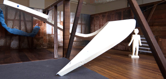 Modell eines Raumes mit Installation