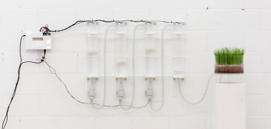 Gefässe an einer Wand