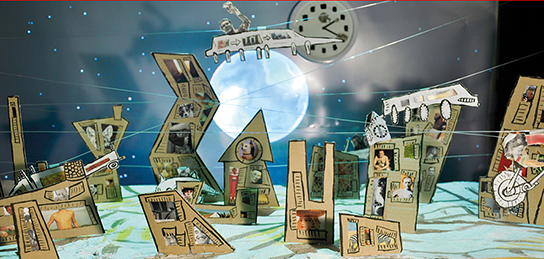 Fantastische Landschaft aus Karton