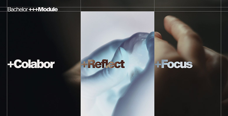 Moderne Titelgrafik und Hand die etwas Knetet