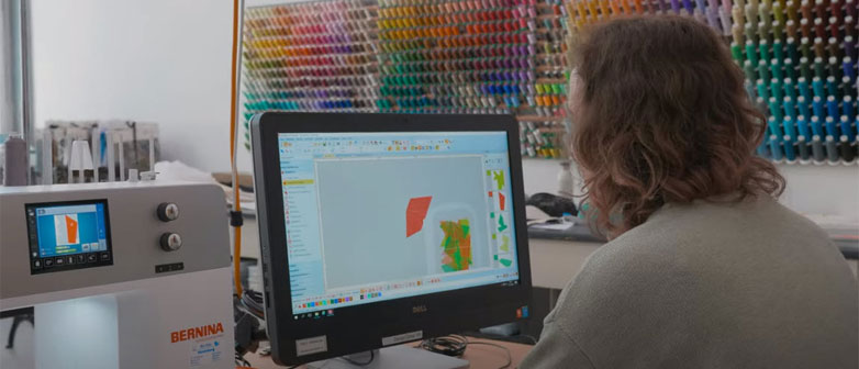 student in the textile workshop