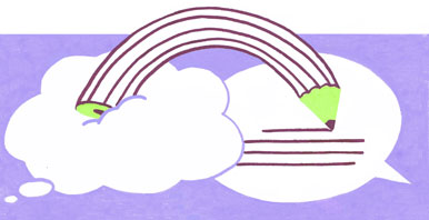 Regenbogen aus einem Bleistift