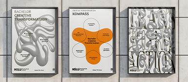 Visuelle Identität, Kommunikationsmittel und Ausstellungseinblicke des Bachelor Creative Transformation der HSLU, mit Printprodukten, Installationen, Workshops und Anwendungen im realen Kontext.