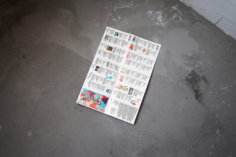 Bunt gestaltete Plakate und Drucksachen im öffentlichen Raum sowie Szenen eines lebendigen Quartiertreffs mit Menschen, Pflanzen und gemeinschaftlichen Aktivitäten im Aussenbereich.