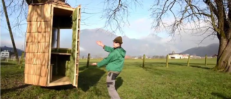 Das Siegerprojekt des Kontextmoduls Bau besteht aus Bauernhof-Materialien.