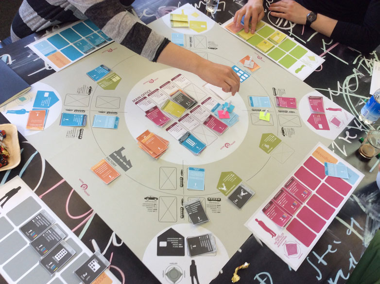 Ziel des Simulationsbrettspiels «Work a Round» ist es, dass sich die Mitarbeitenden spielerisch mit dem Thema mobil-flexible Arbeit befassen. (Bild: CCTP/Hochschule Luzern)