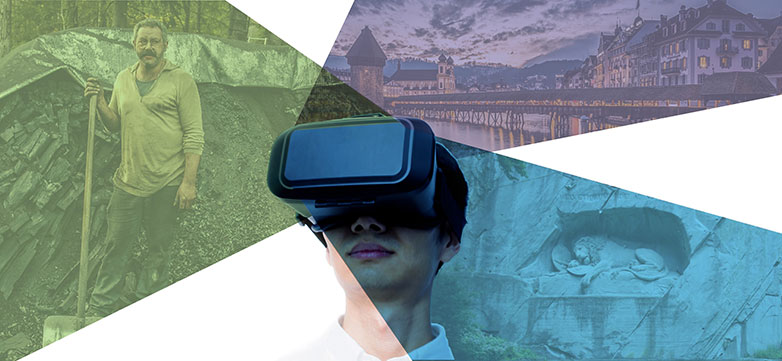 Das Zentralschweizer Kulturerbe soll dem Publikum dank moderner Kommunikationsmittel vermittelt werden. Illustration: Samuel Frei und Robert Müller/HSLU