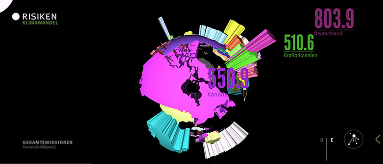 Wie lassen sich Daten - hier die globalen Co2-Emissionen - visuelle vermitteln? Titelbild Film: zVg 