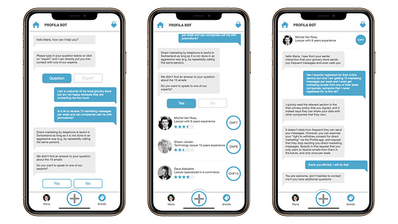 Mockup der Profila-App. Bild: zvg/Profila