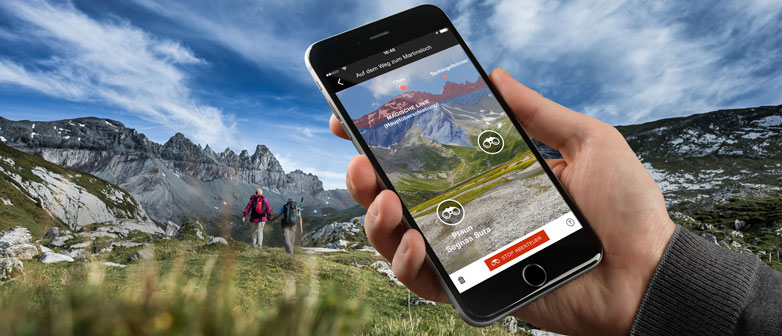Mit der App die Tektonikarena Sardona kennenlernen. Foto: Hochschule Luzern