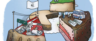 Illustration von Anna Deer zu Europas Politik.