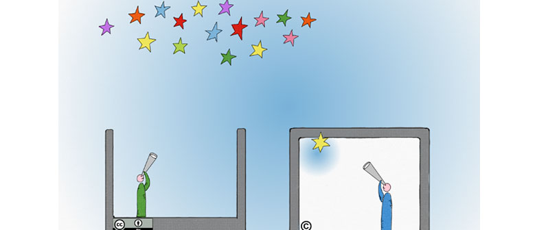 Bild Sternengucker als Symbol für öffentlich frei nutzbare Lernmedien OER