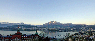 Stadt Luzern mit Pilatus