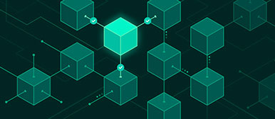 Grün-schwarze Blockchain Illustration