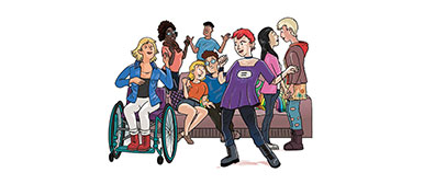 Bildliche Darstellung von diversen Menschen