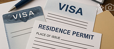 Visum- und Aufenthaltsbewilligungspapiere
