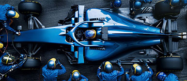 Racing car from above