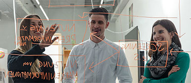 Students at a white board