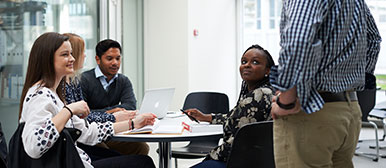 People working at a table