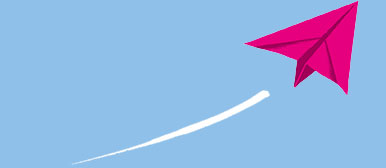 Bild, das einen gezeichneten Papierflieger zeigt