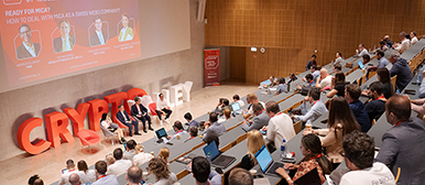 Teilnehmer der Crypto Valley Conference im Audimax der HSLU Informatik