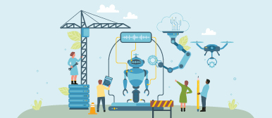 Illustration von diversen Ingenieursberufen