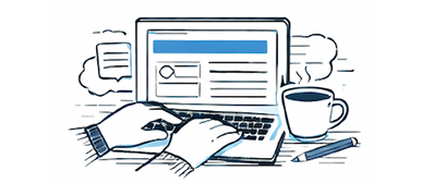 Illustration eines Computerbildschirms