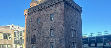 Napier Scotland view of the old tower with blue skies