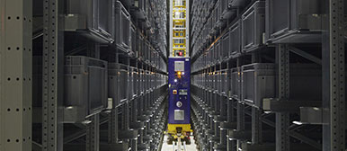 Lagerregal der Speicherbibliothek Schweiz