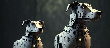 Zwei Roboterhunde