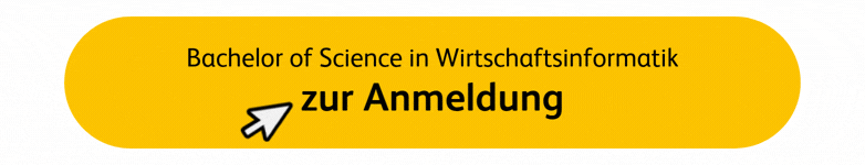 Gelber Button mit der Aufschrift Bachelor of Science in Wirtschaftsinformatik zur Anmeldung