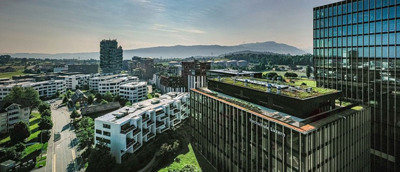 KI generiertes Bild von einem nachhaltigen Campus Rotkreuz