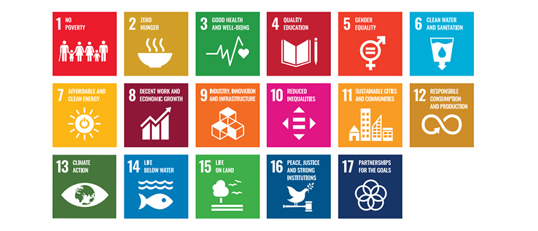 The seventeen Sustainable Development Goals of the United Nations