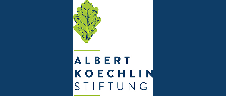 Eichblatt mit Schriftzug - das Logo der Albert Koechlin Stiftung Luzern.
