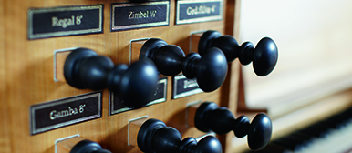 Register der Jesuitenorgel Luzern in Nahaufnahme