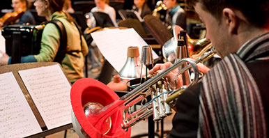 Ein Ausschnitt des Ensemble HELIX während einer Probe. 