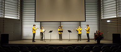 Quintett spielt Blasmusik