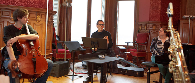 Uli Fussenegger während der Akademie für zeitgenössiche Musik im Februar 2016 auf Dreilinden in Luzern. 