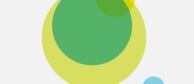 gelbe und grüne Punkte auf weissem HIntergrund