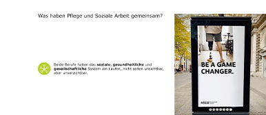Screenshot aus Präsentation mit Imagekampagne der HSLU