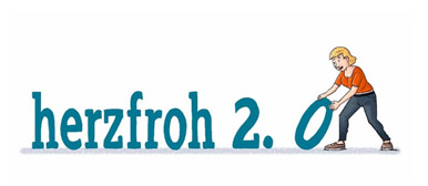 Illustration zu Herzfroh. Frau ergänzt  die Zahl 2.0.