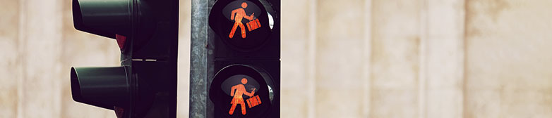 Ampel mit Symbolen der Vereinbarkeit von Beruf und Familie