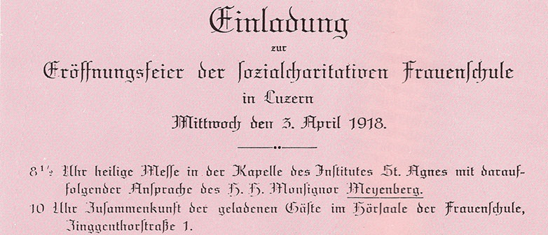Einladungskarte Schuleröffnung 1918