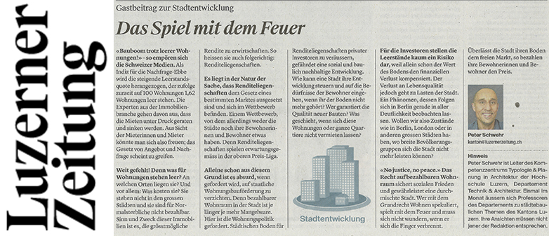 Artikel in der Luzerner Zeitung