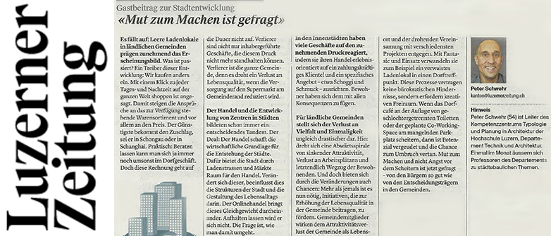 Auszug aus dem Gastbeitrag der Luzerner Zeitung