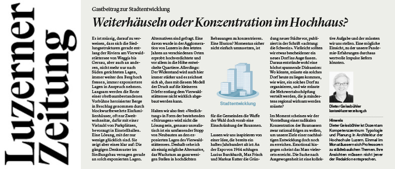 Auf dem Bild ist die Kolumne der Luzerner Zeitung zu sehen.