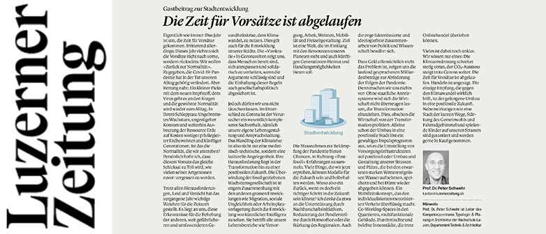 Auf dem Bild ist die Kolumne in der Luzerner Zeitung zu sehen.