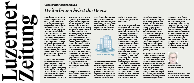 Kolumne in der Luzerner Zeitung