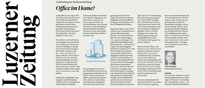 Auf dem Bild ist die Kolumne in der Luzerner Zeitung zu sehen.